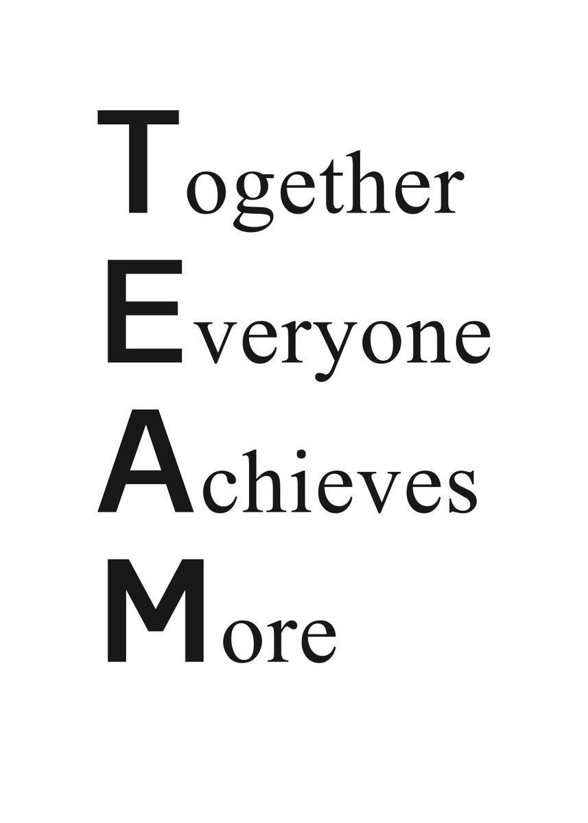 'TEAM inspirational' Poster, picture, metal print, paint by Muerller ...