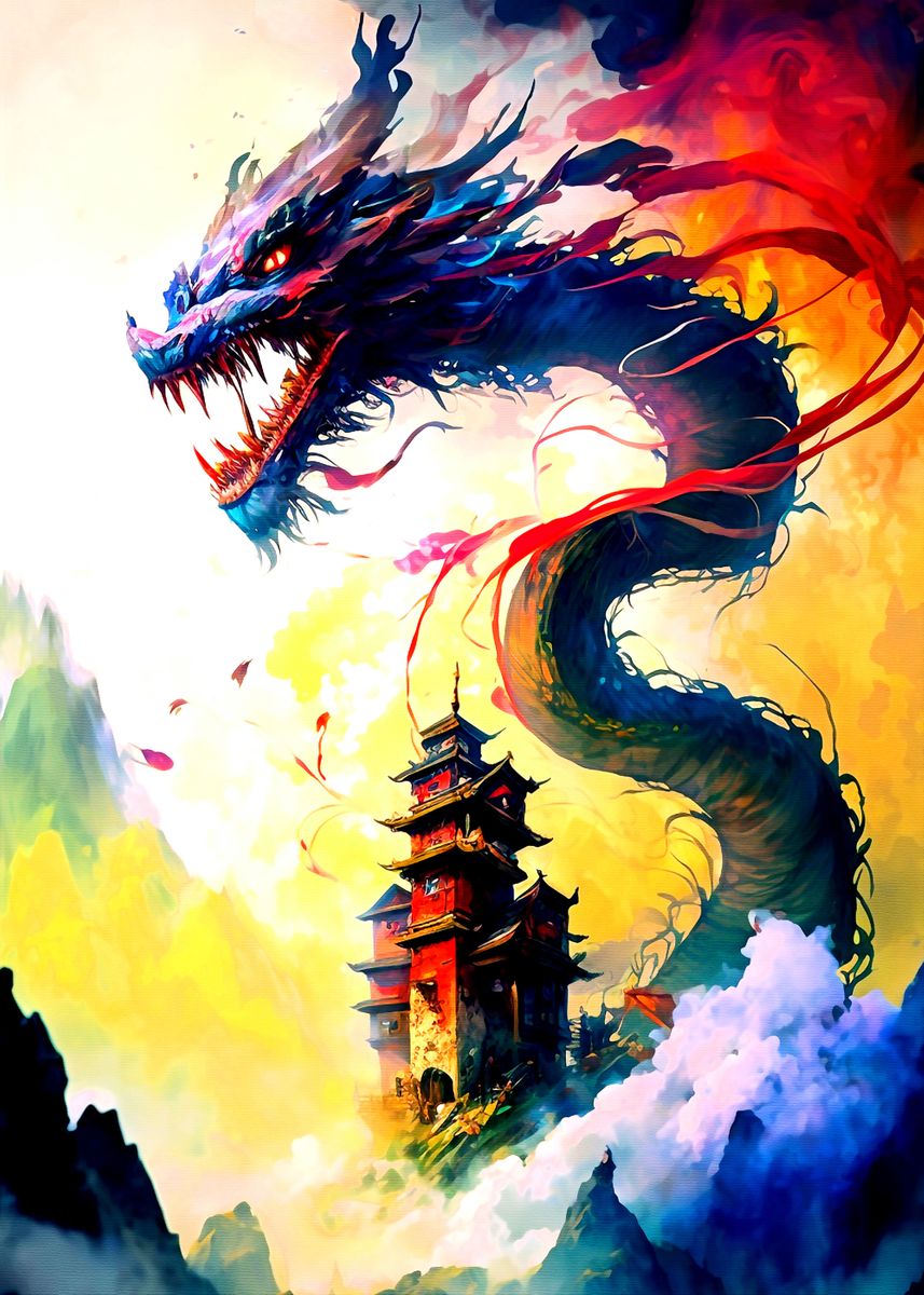 'Dragon' Poster, Picture, Metal Print, Paint By Anie Nesta | Displate