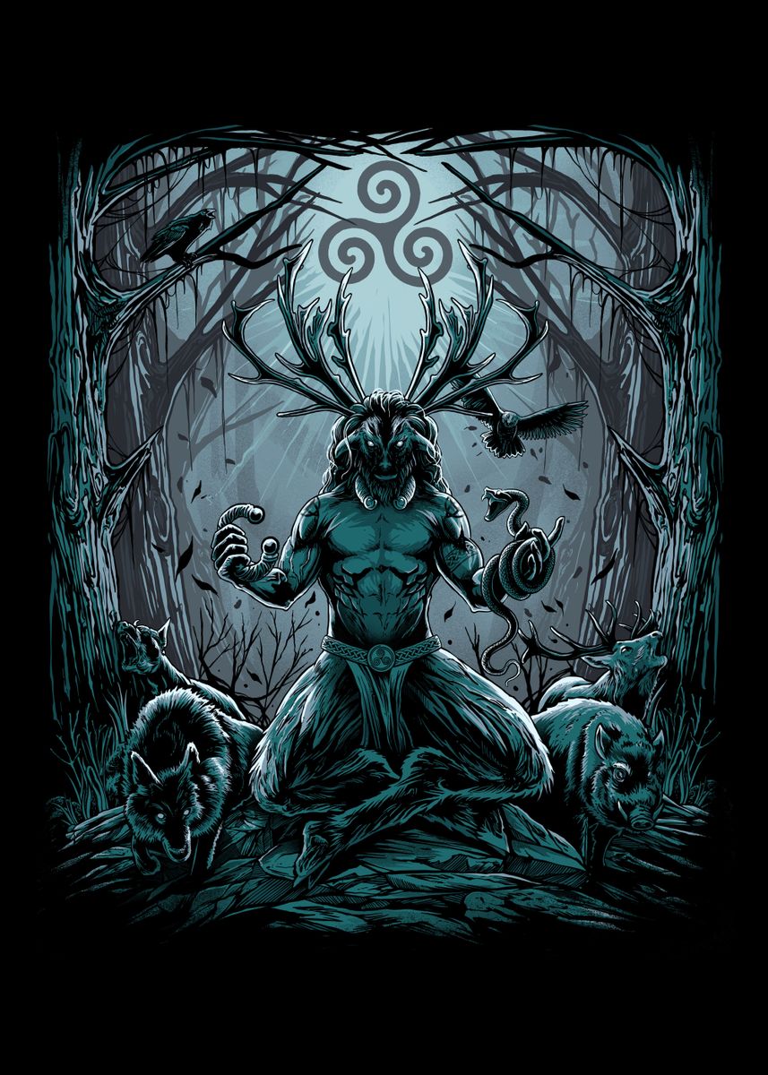 'Cernunnos Mythology Celtic' Poster, picture, metal print, paint by ...