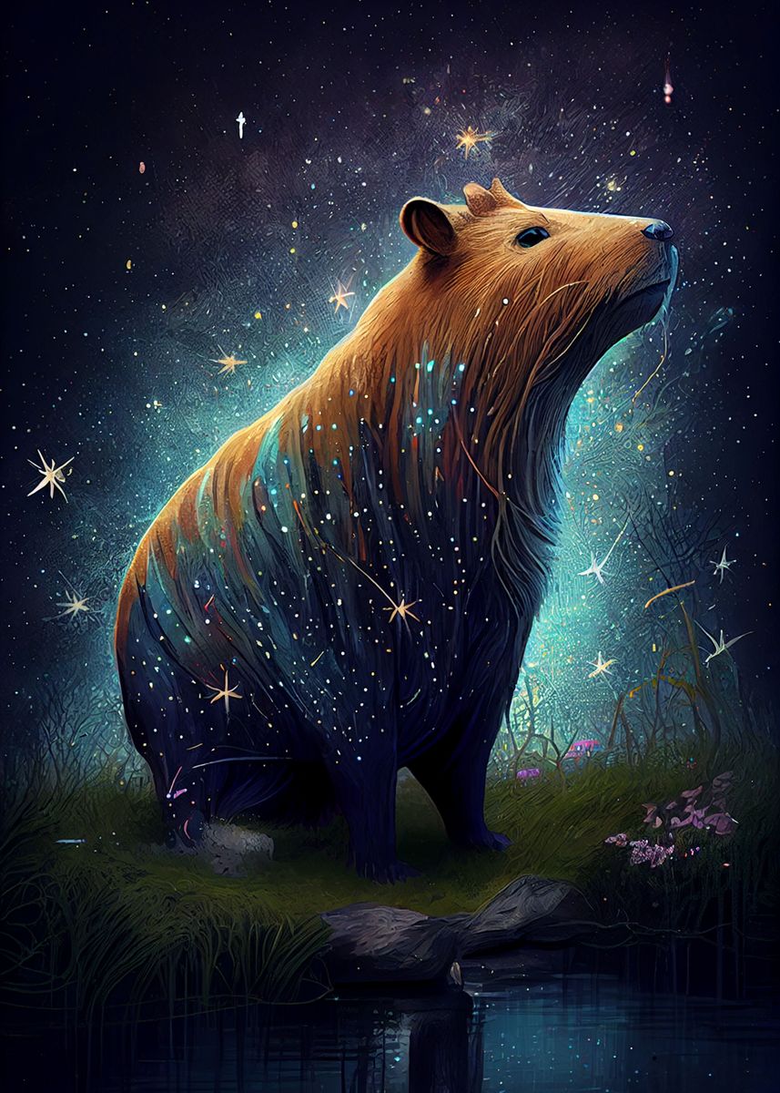 'Capybara Galaxy Capibara' Poster by FavoritePlates | Displate