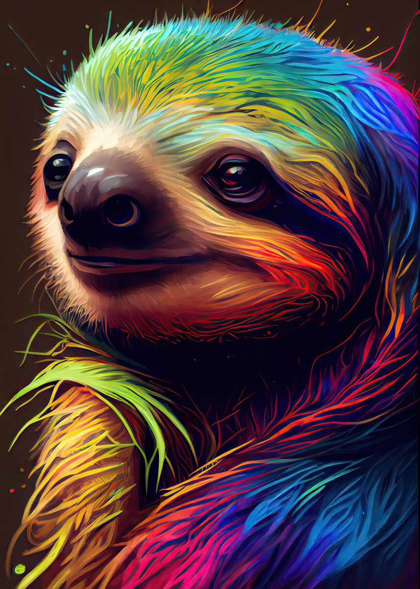 'The Kindless Sloth' Poster, picture, metal print, paint by Kingdom of ...