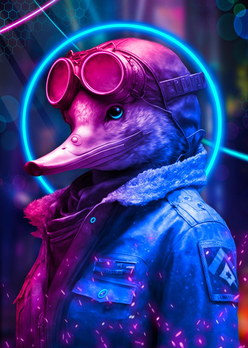 'duck cyberpunk' Poster by sinnois | Displate