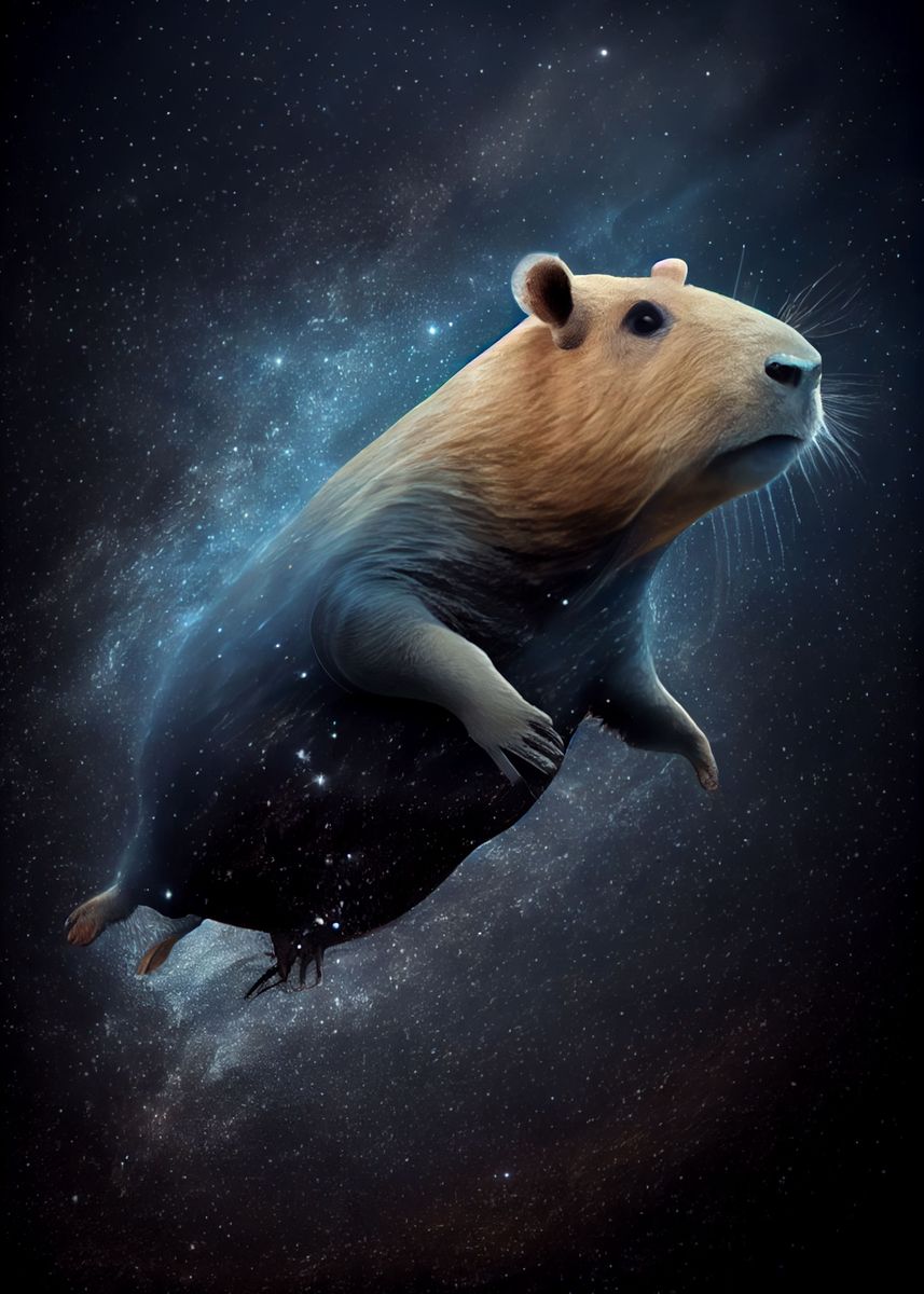 'Capybara Galaxy Capibara' Poster, picture, metal print, paint by ...