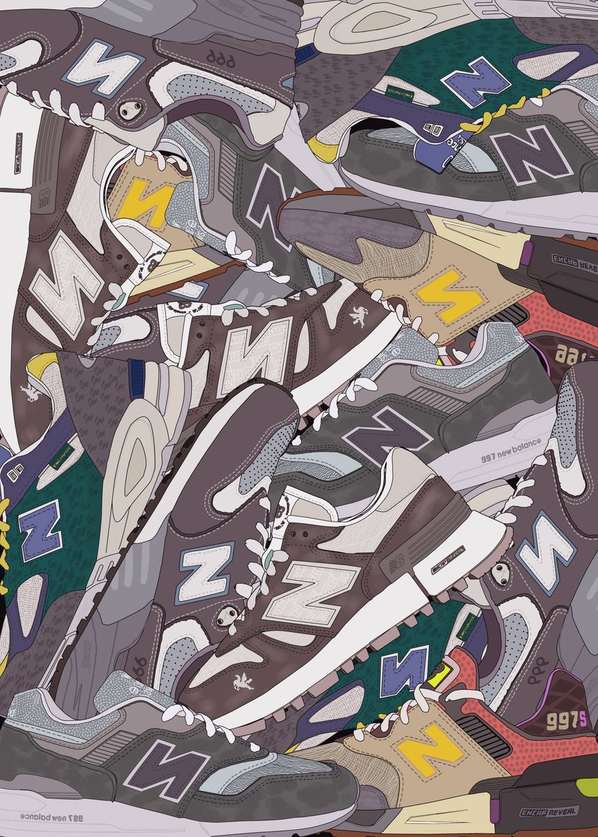 'all shoes nb' Poster by Indra Agus Setiawan | Displate