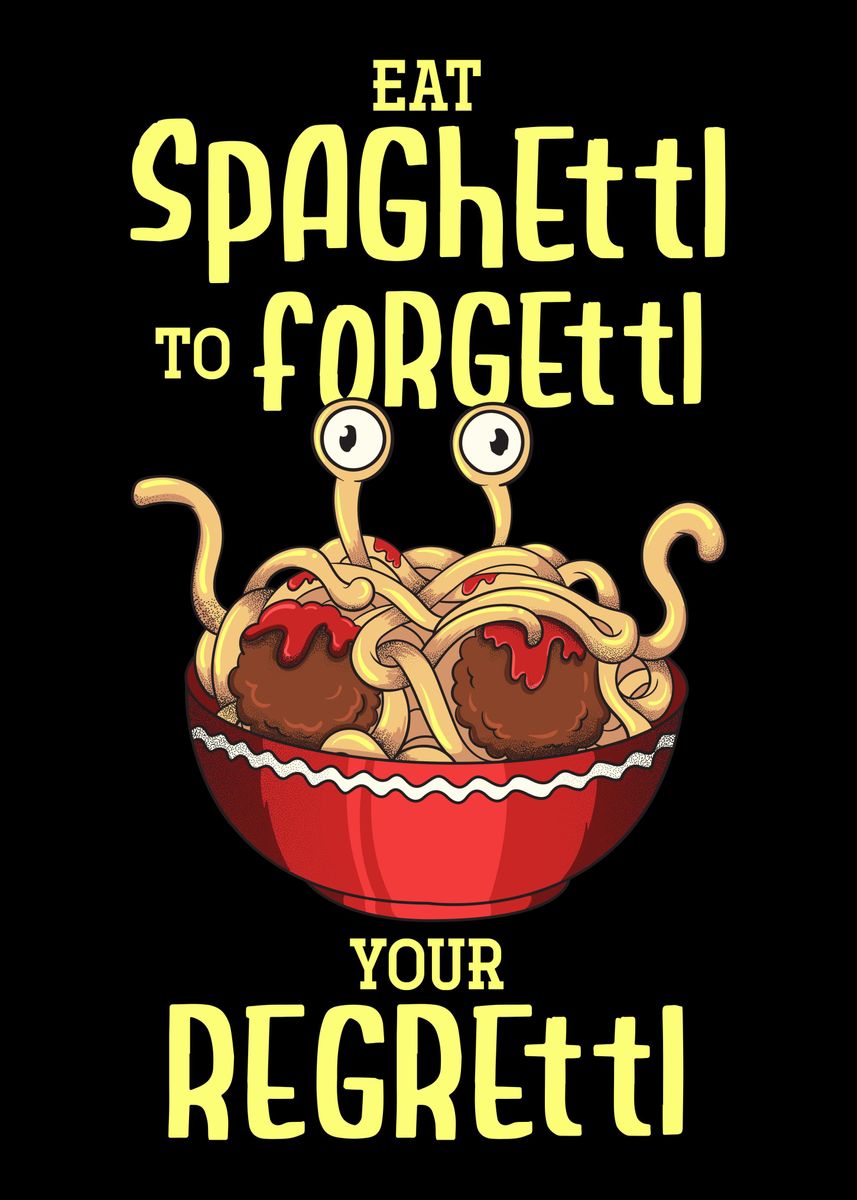 'Flying Spaghetti Monster' Poster, picture, metal print, paint by ...