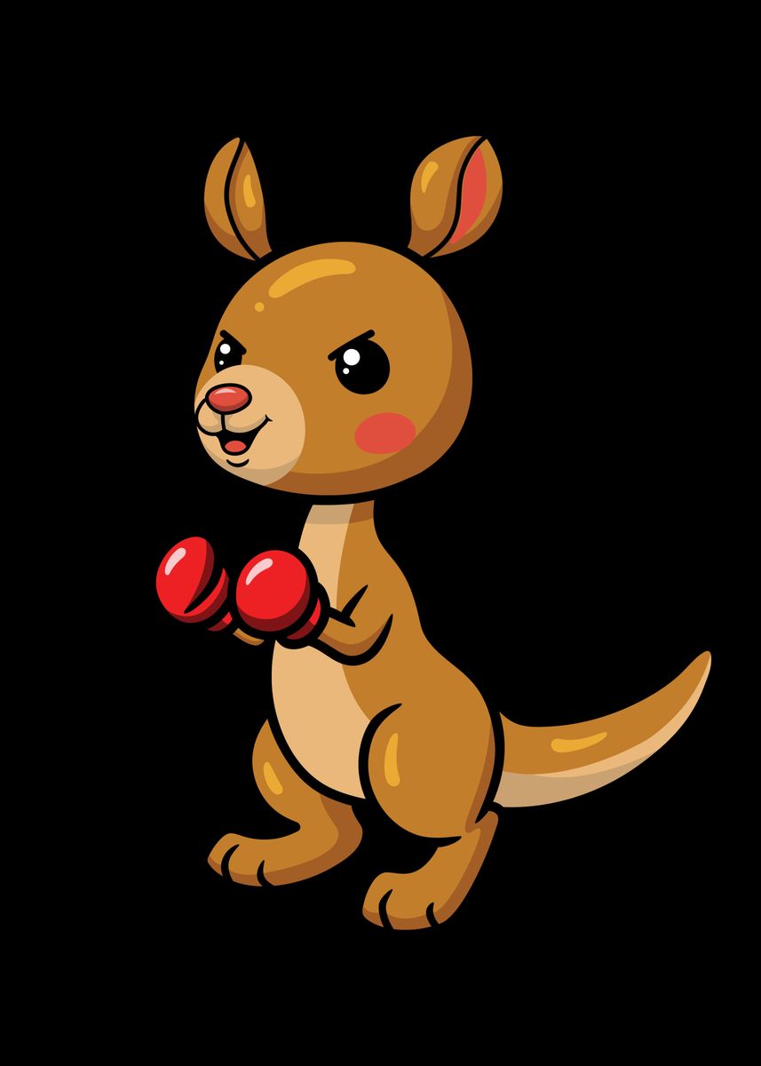 'Cute Kangaroo Boxes' Poster by Mooon Displate