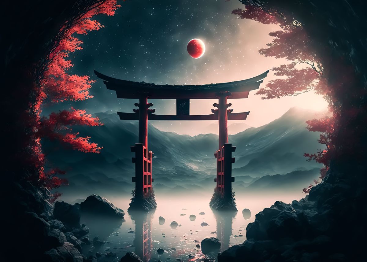 'japan landscape' Poster by Anime | Displate