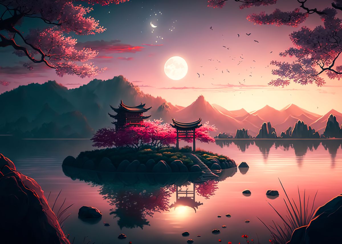 'japan landscape' Poster by Hari Buckner | Displate