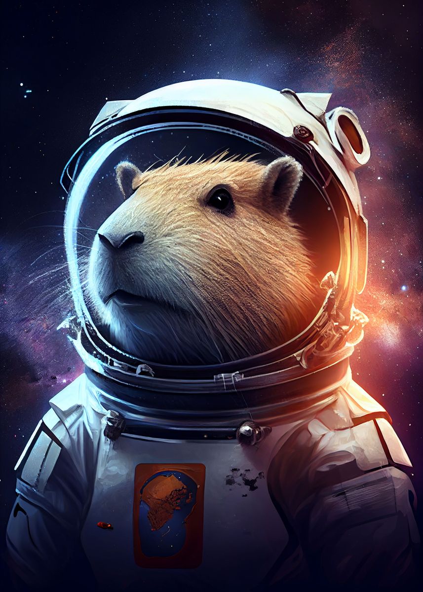 'Capybara Astronaut' Poster by DecoyDesign | Displate