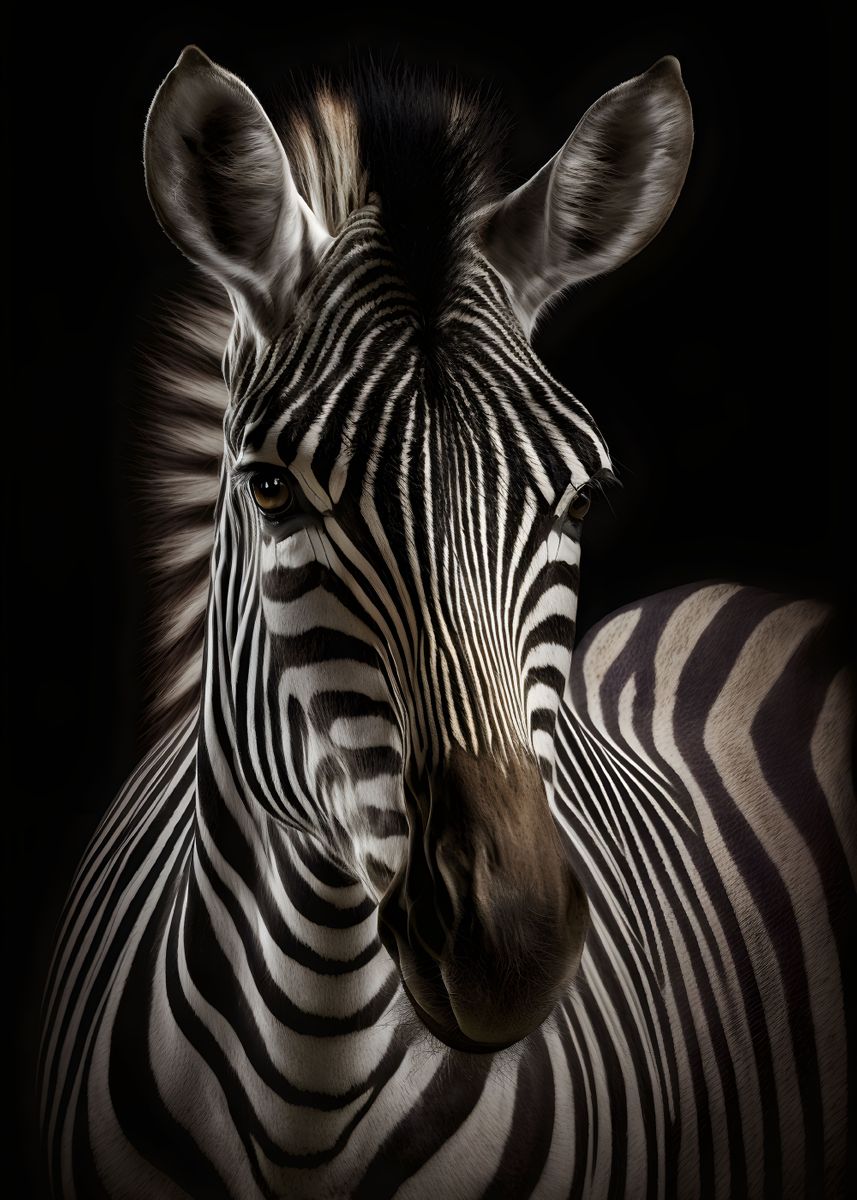 'Zebra Portrait Photo' Poster, picture, metal print, paint by Maël ...