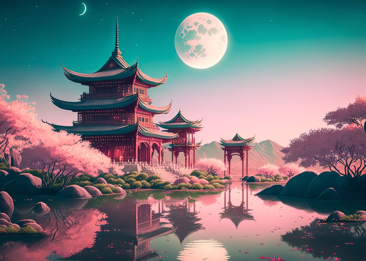 'japan landscape' Poster by AlycePreston | Displate