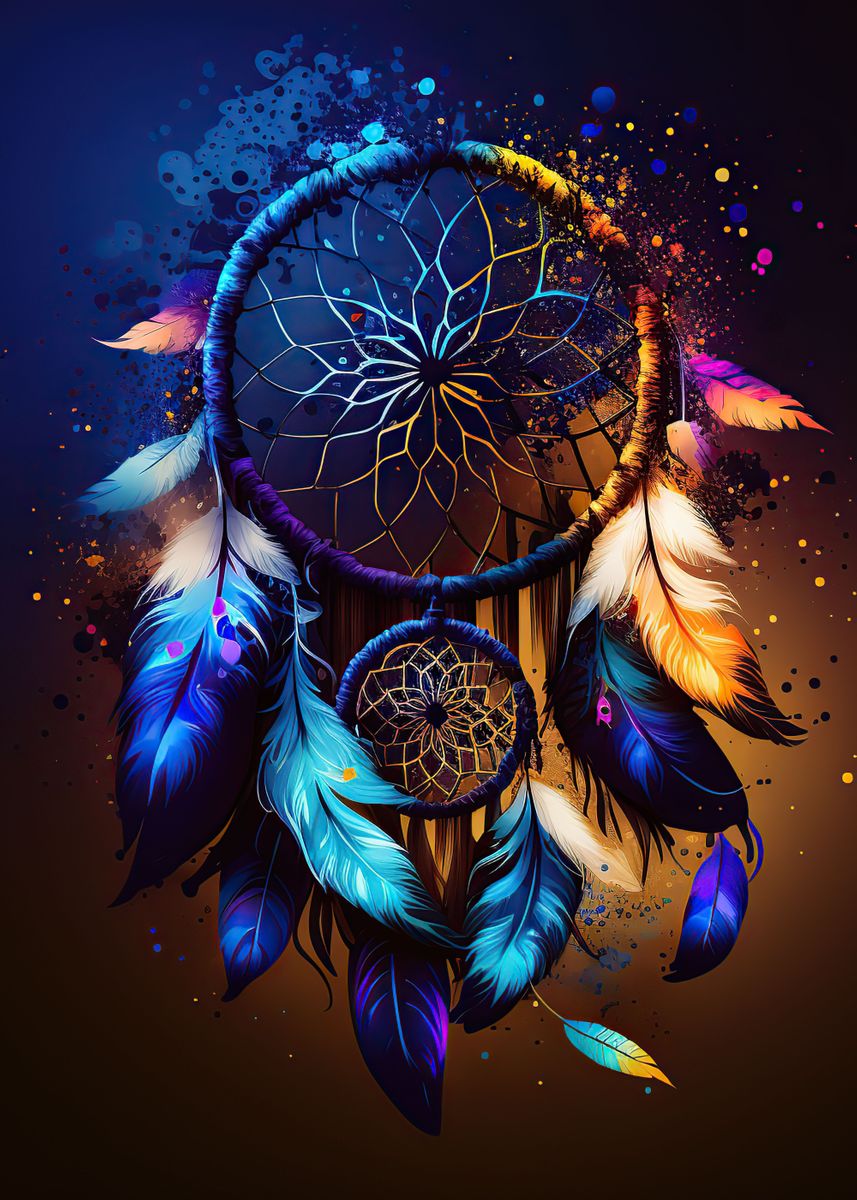 'Colouful dreamcatcher' Poster, picture, metal print, paint by Angelina ...