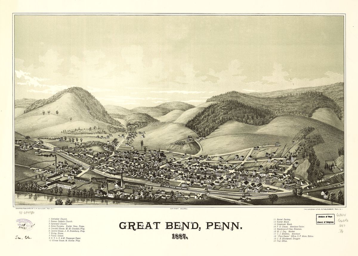 'Great Bend PA 1887' Poster by Janice M Displate