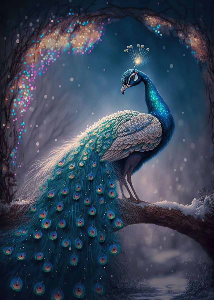 Peacock Animal Colorfull Poster picture metal print paint by