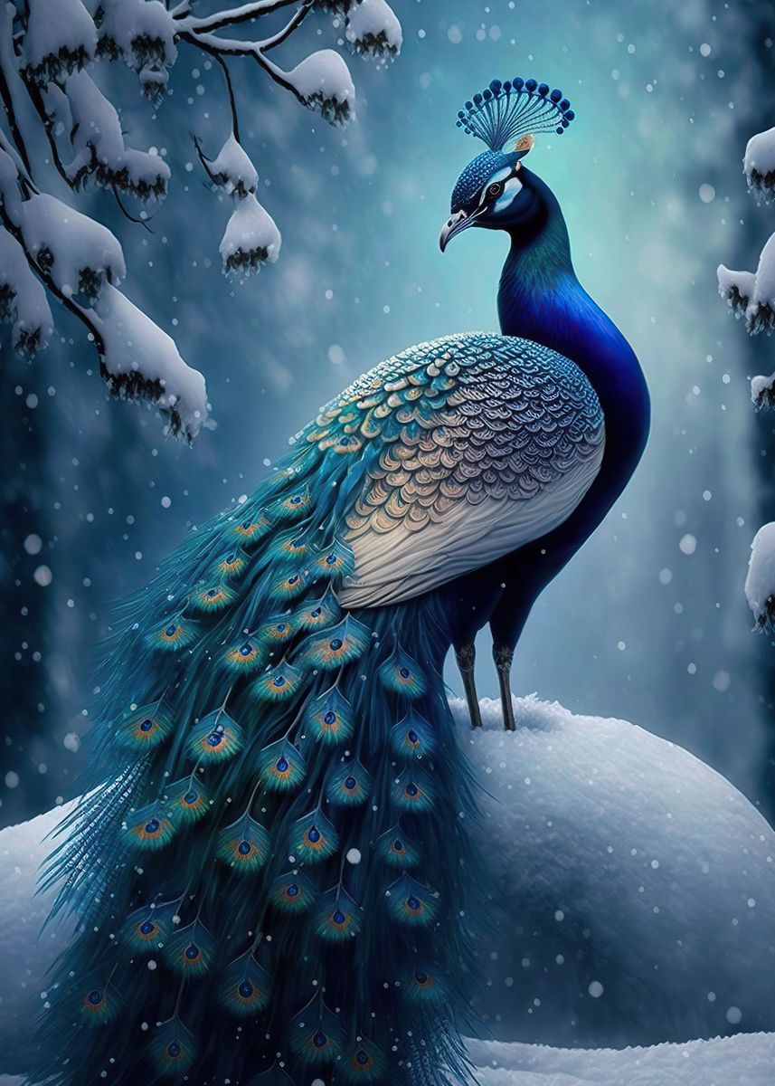 'Peacock Animal Colorfull ' Poster, picture, metal print, paint by ...