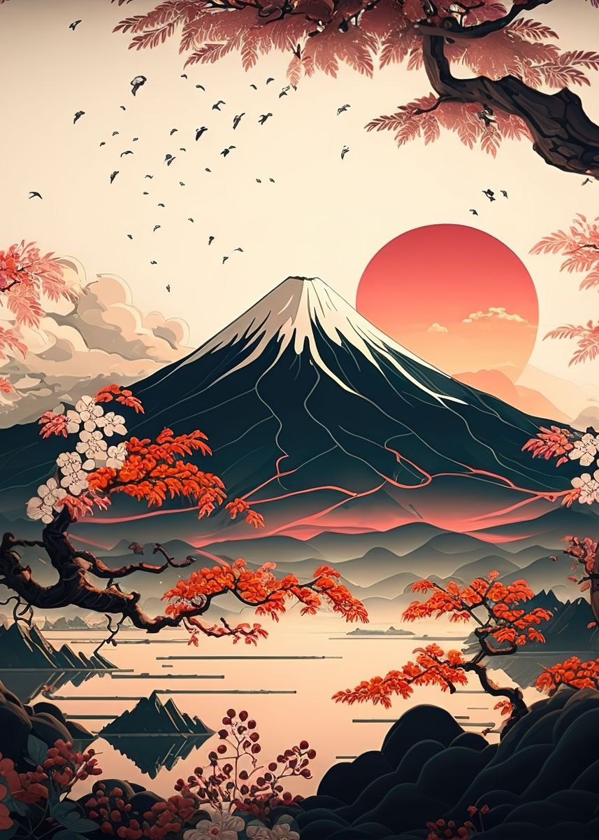 'japan landscape' Poster, picture, metal print, paint by Anime Manga ...