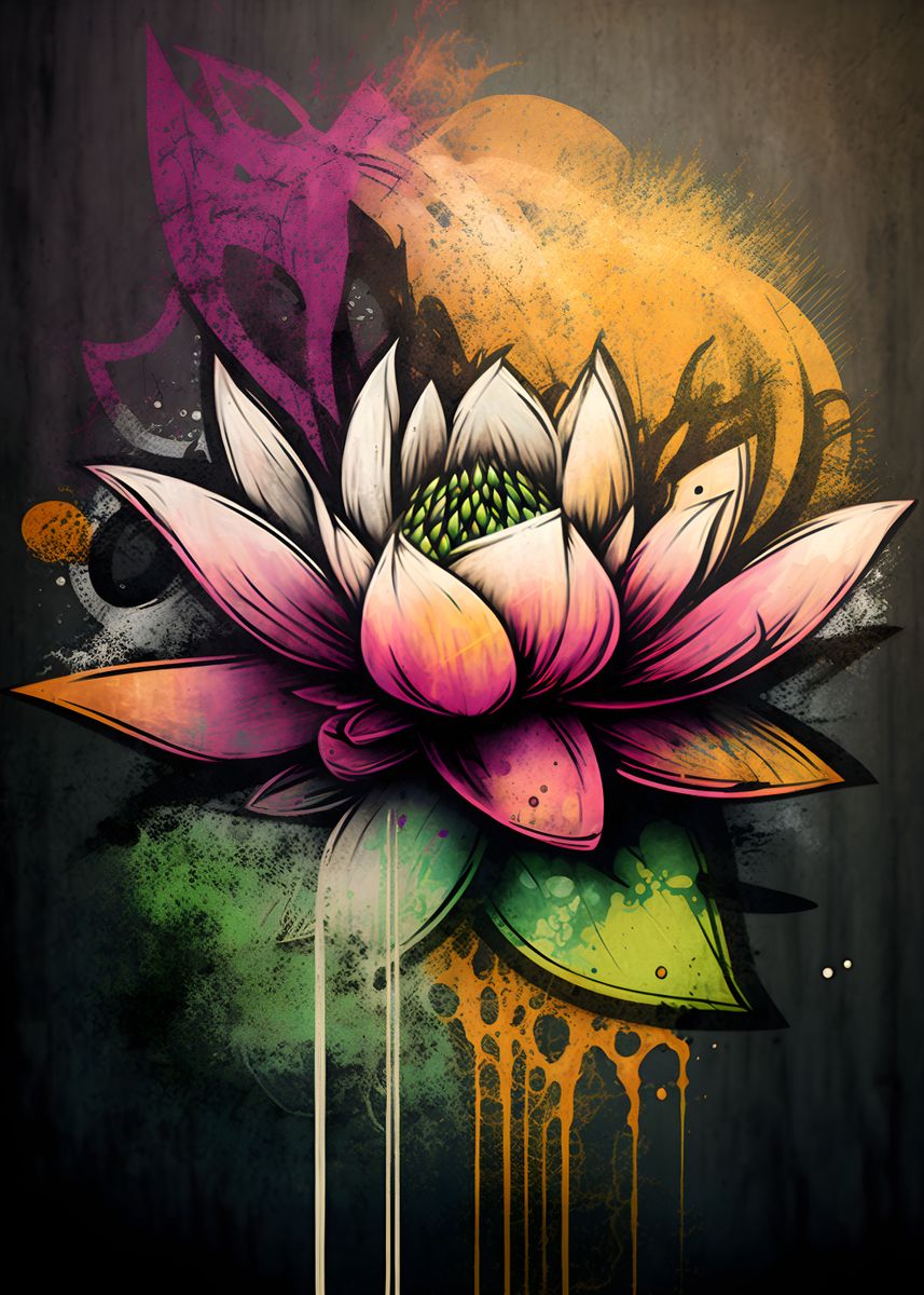 Graffiti Lotus Flower