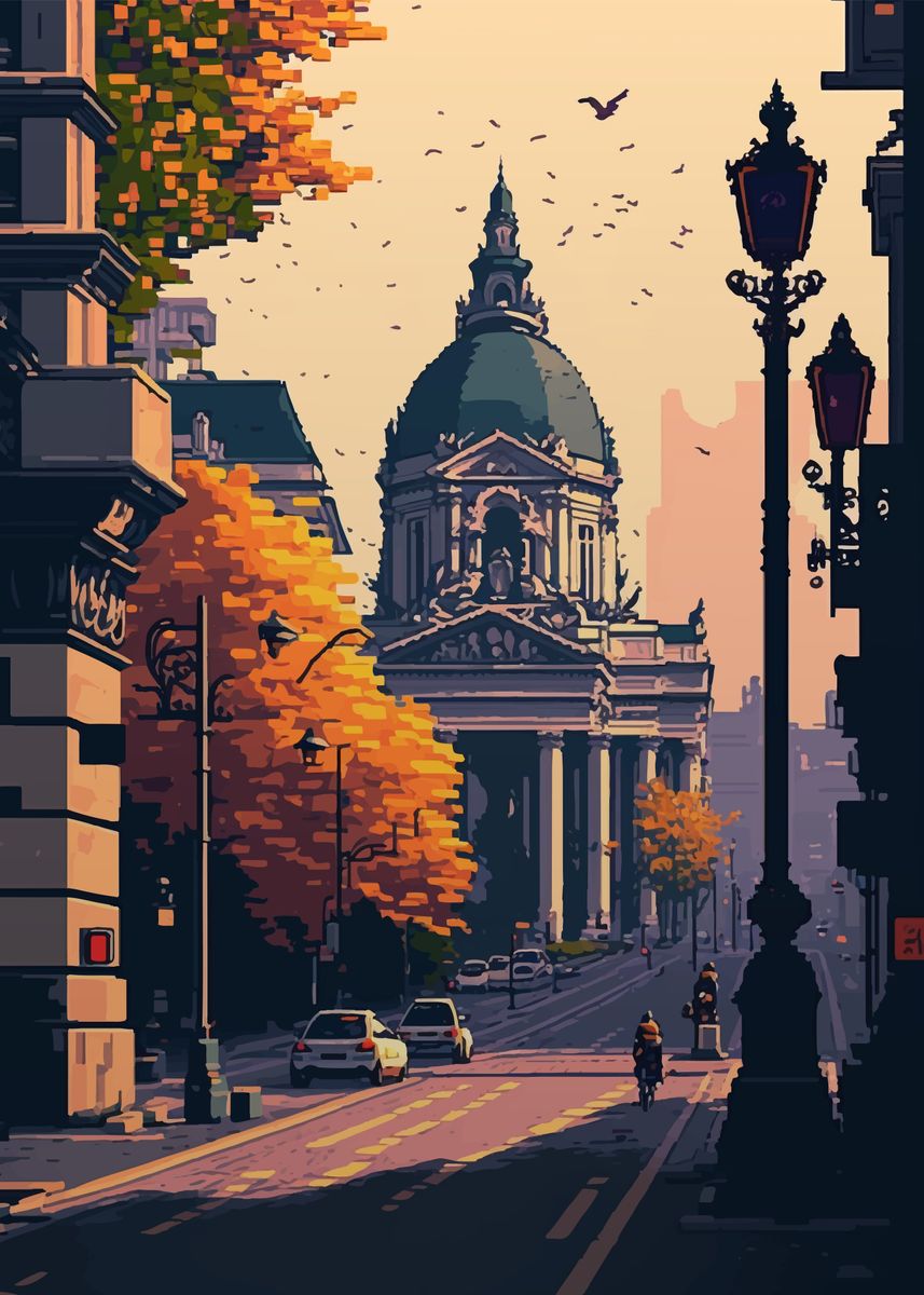 'Bucharest Pixel Art' Poster, picture, metal print, paint by M Art ...