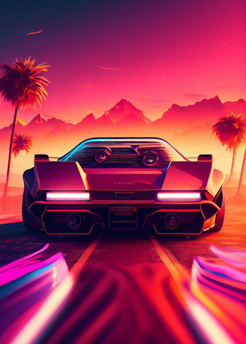 'Inspired by Outrun 2' Poster, picture, metal print, paint by Scott ...