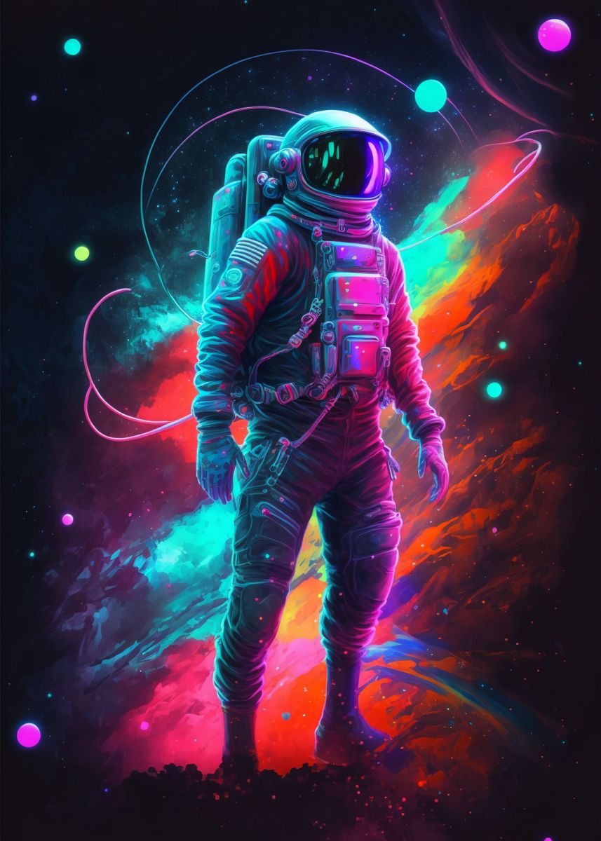 'Astronaut of Galaxy' Poster, picture, metal print, paint by Cybronauts ...