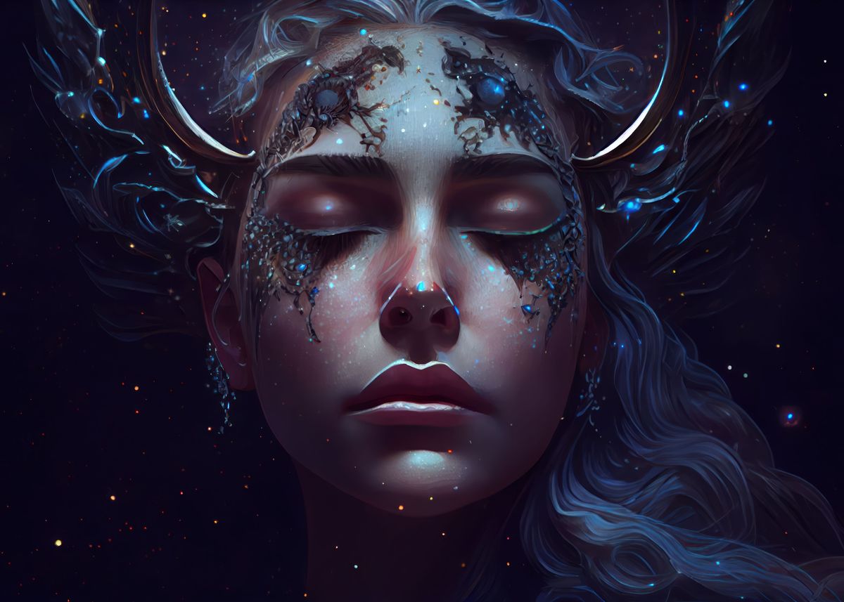 'Moon Queen of the Night 1' Poster by Benjamin Alvarez | Displate