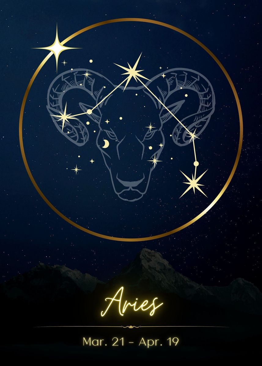 'Aries Zodiac' Poster, picture, metal print, paint by Simply Artwork ...