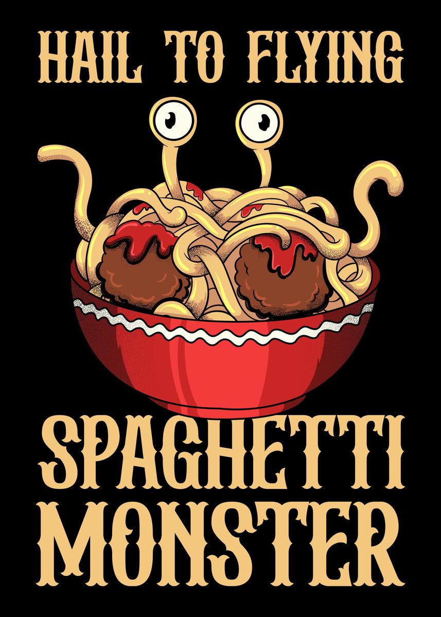 Flying Spaghetti Monster Poster Picture Metal Print Paint By