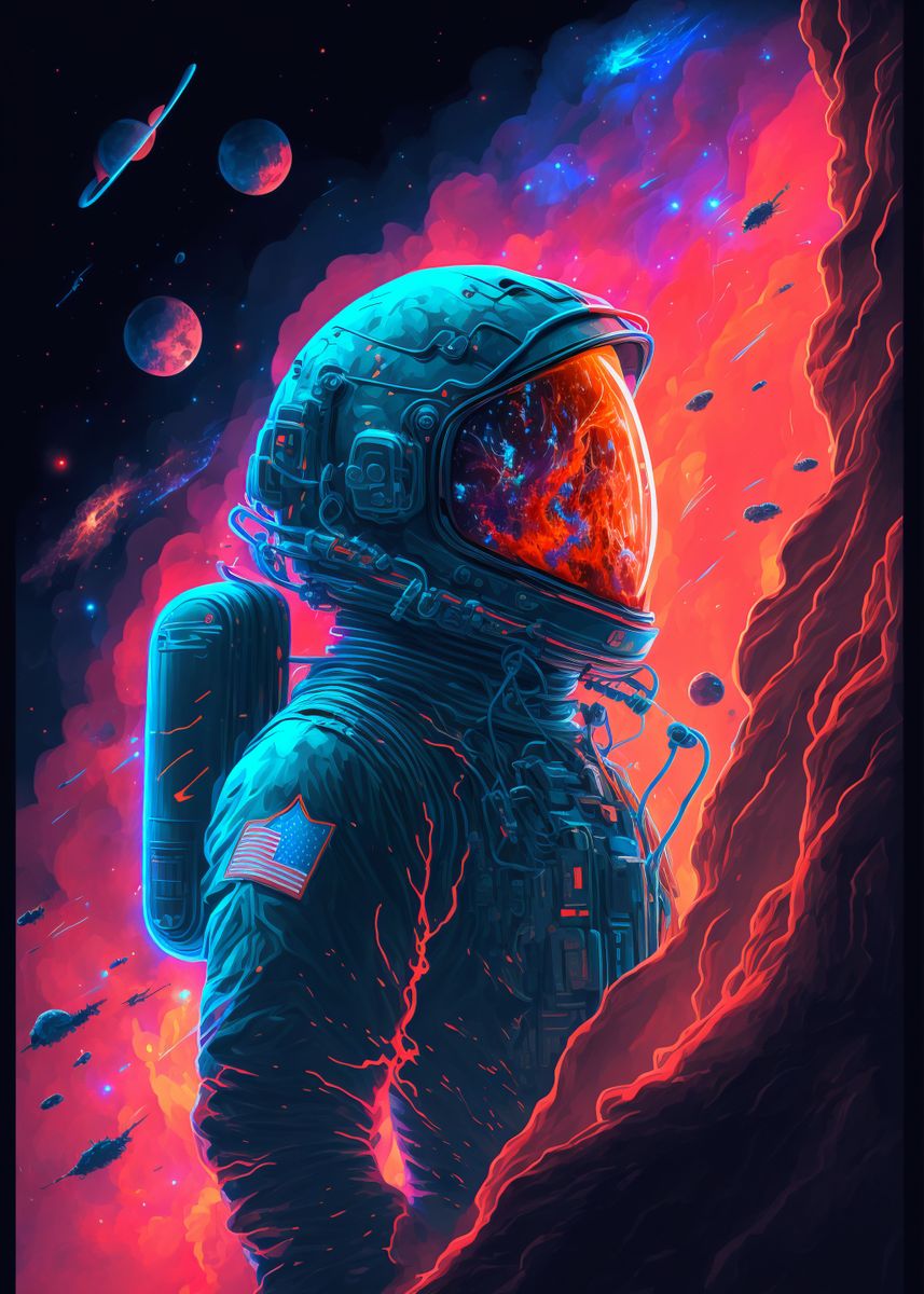 astronaut portrait art