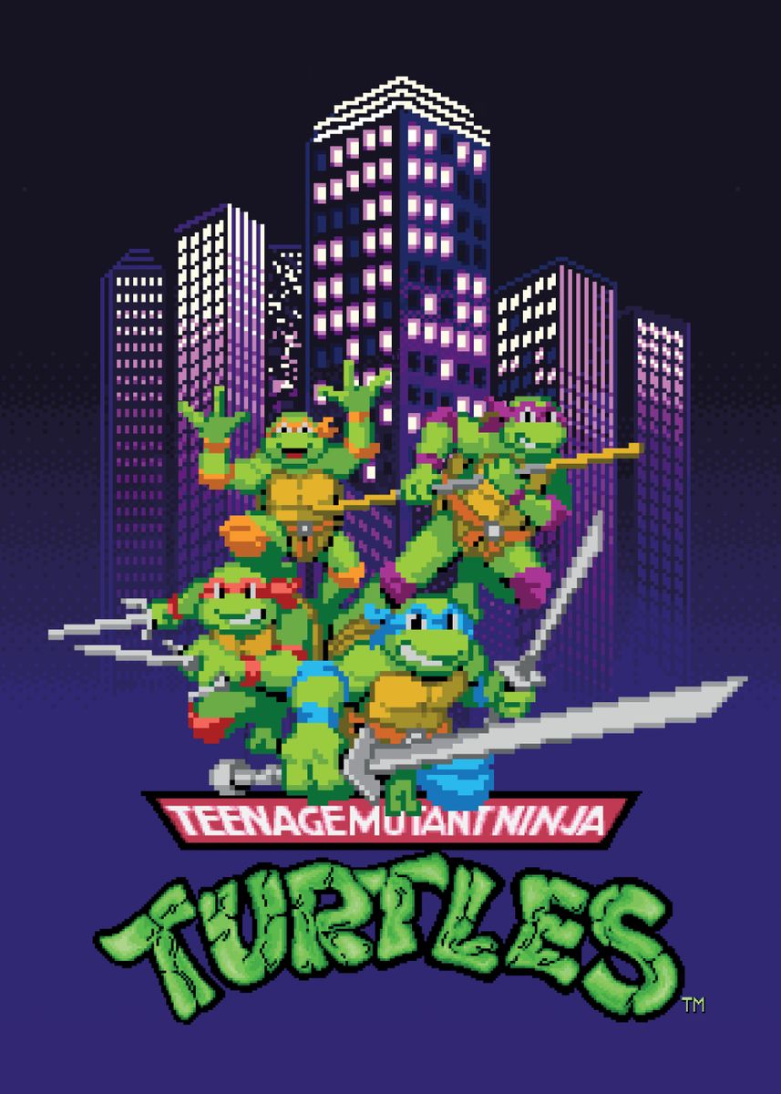 'tmnt Retro City' Poster, Picture, Metal Print, Paint By Tmnt 