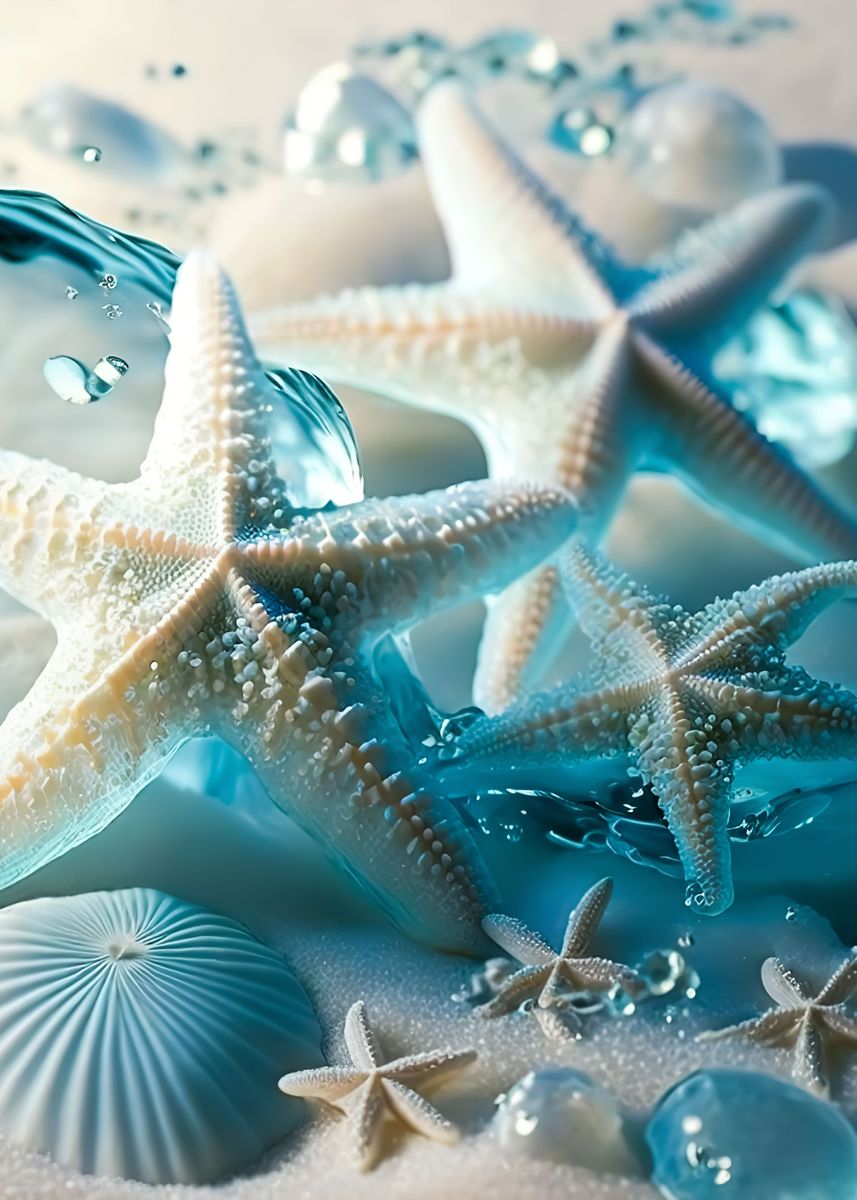 'Starfish beautiful' Poster, picture, metal print, paint by ...