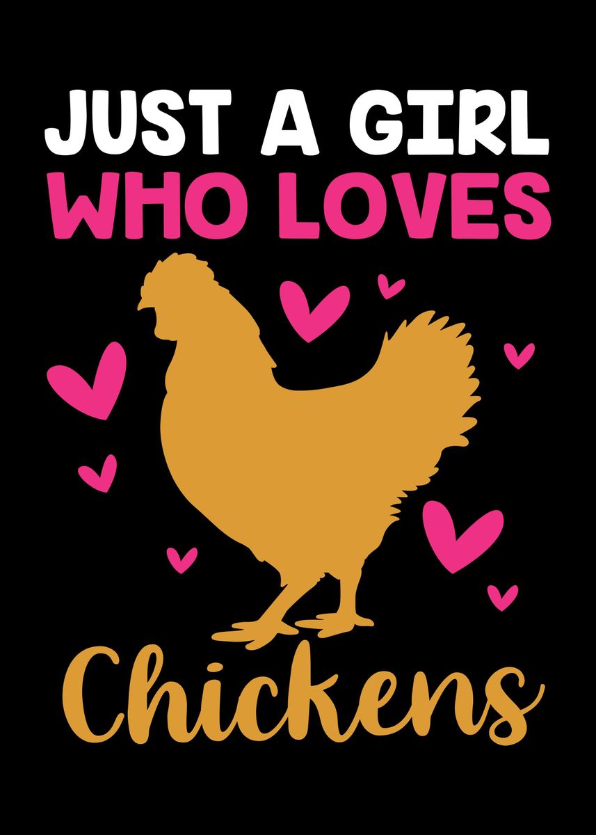 'Chicken Girl' Poster by FunnyGifts Displate