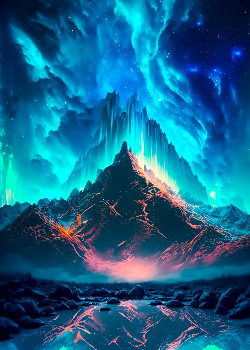 'Blue Rash' Poster, picture, metal print, paint by James Garcia | Displate