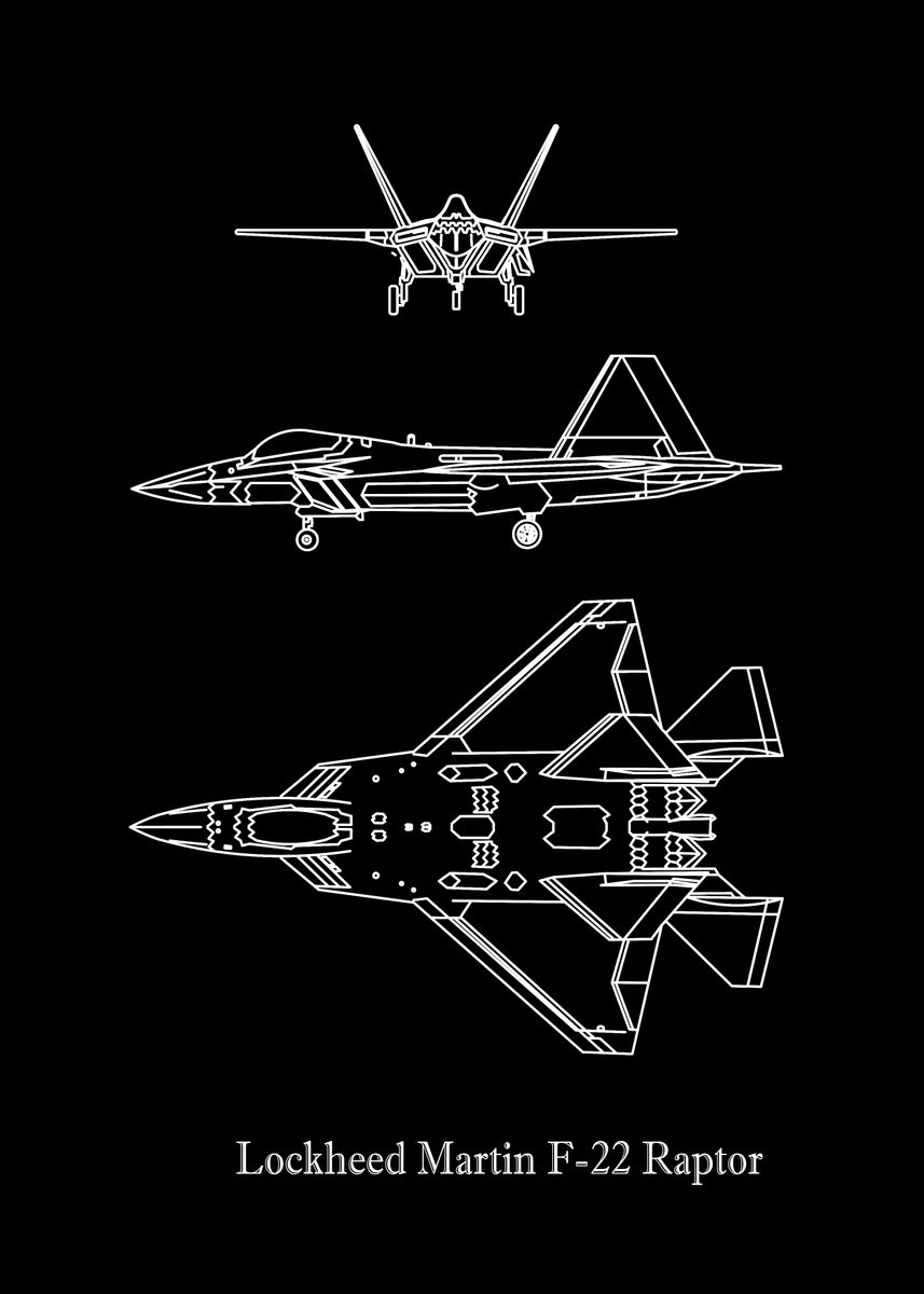 'Lockheed Martin F22 Raptor' Poster, picture, metal print, paint by ...