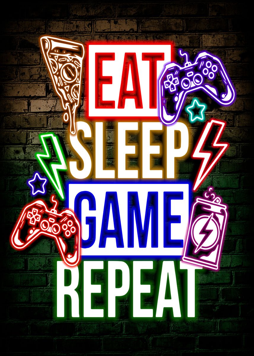 15 And I Eat Sleep Game Repeat: Video Game Controller Gift For