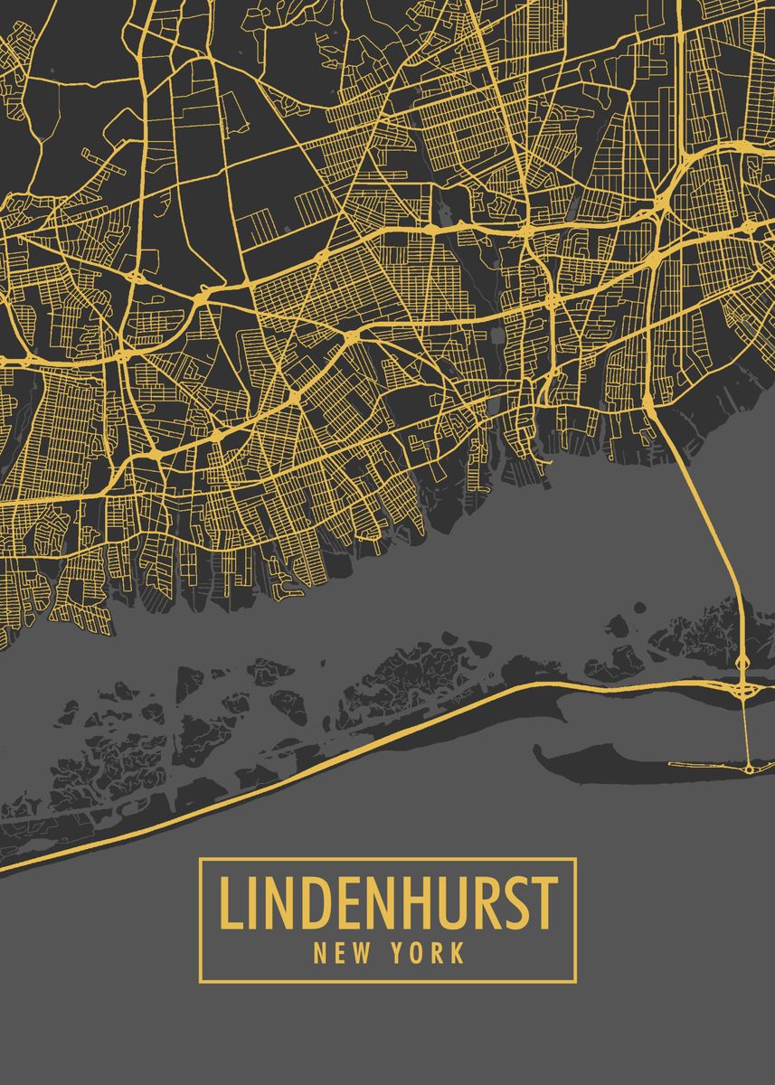 'Lindenhurst' Poster, picture, metal print, paint by Miracle Studio