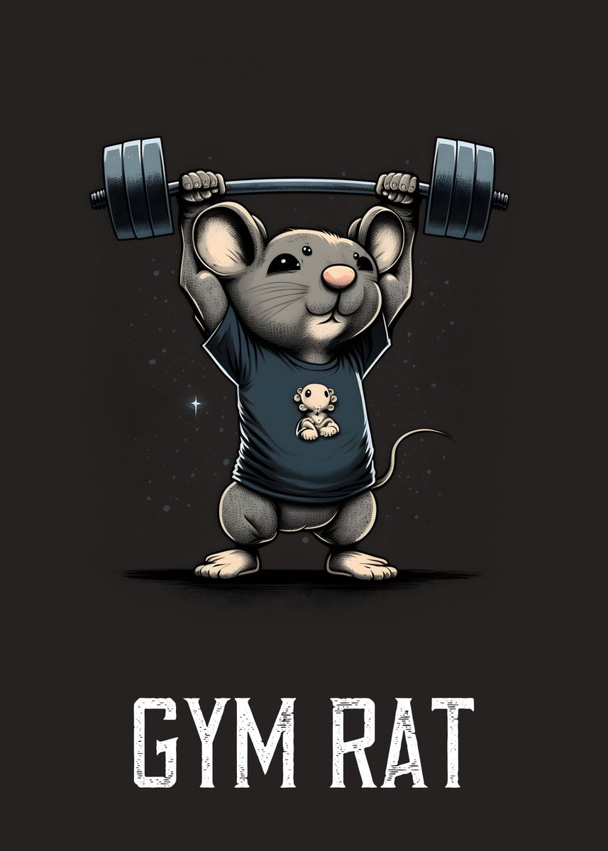 gym rat' Poster, picture, metal print, paint by Sevin Yoga