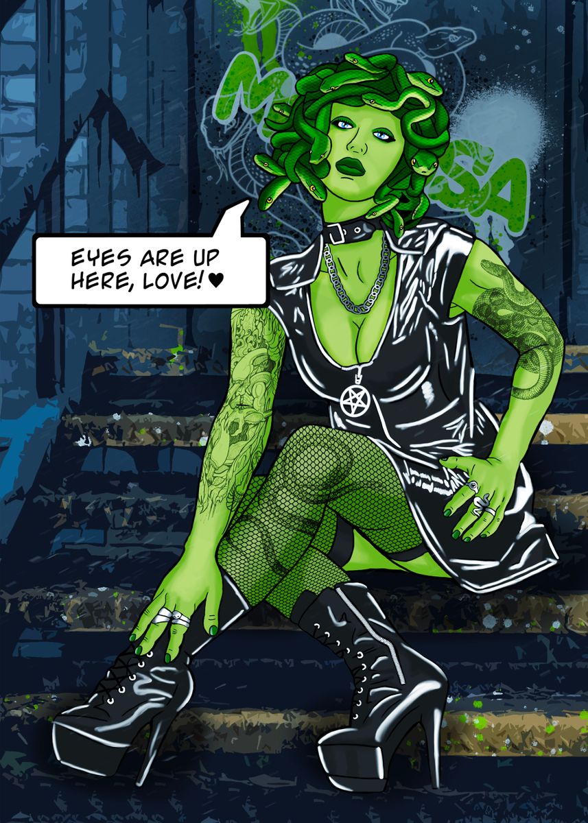 'Goth Girl Medusa' Poster, picture, metal print, paint by Fat Rat ...