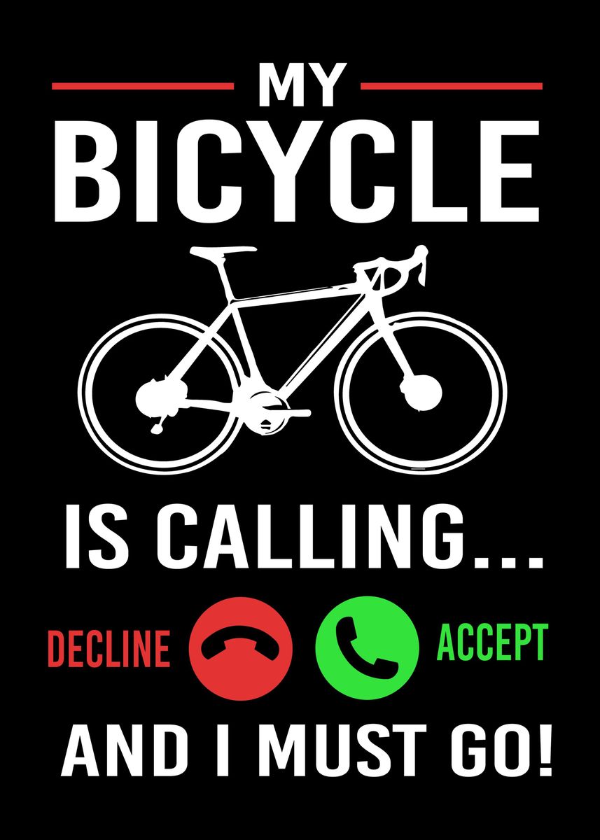 'my Bike Is Calling' Poster, Picture, Metal Print, Paint By Funnygifts 