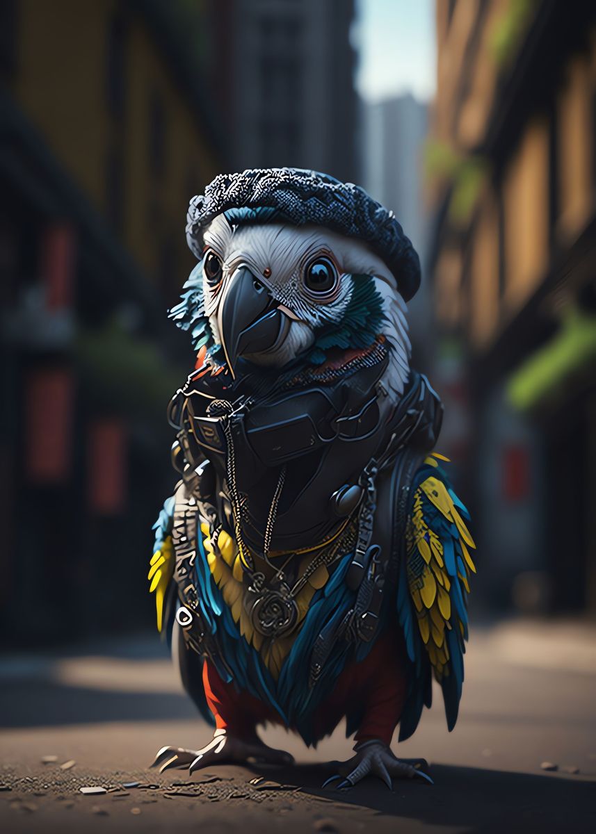 'Cute Baby Parrot 3D Model' Poster by Alex Bayu | Displate