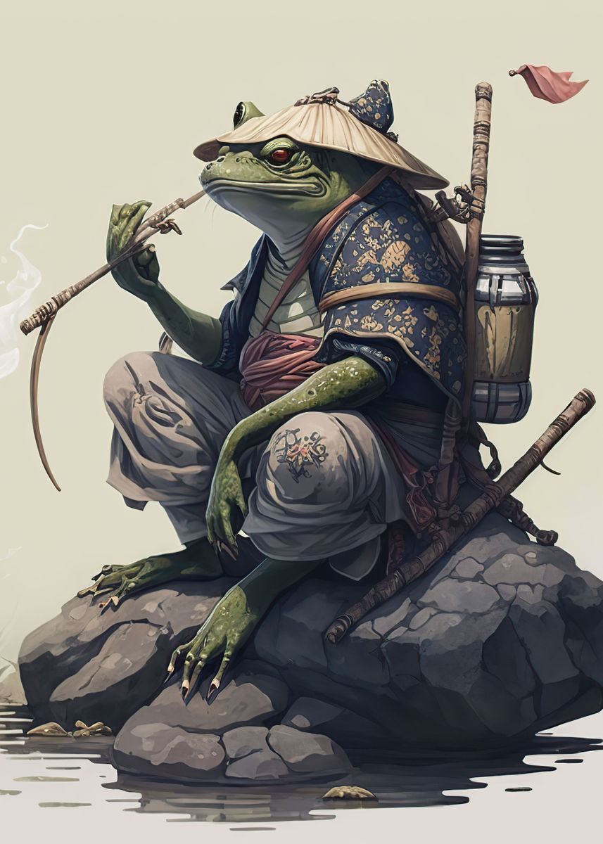 'Frog samurai ' Poster by Angelina OSullivan | Displate