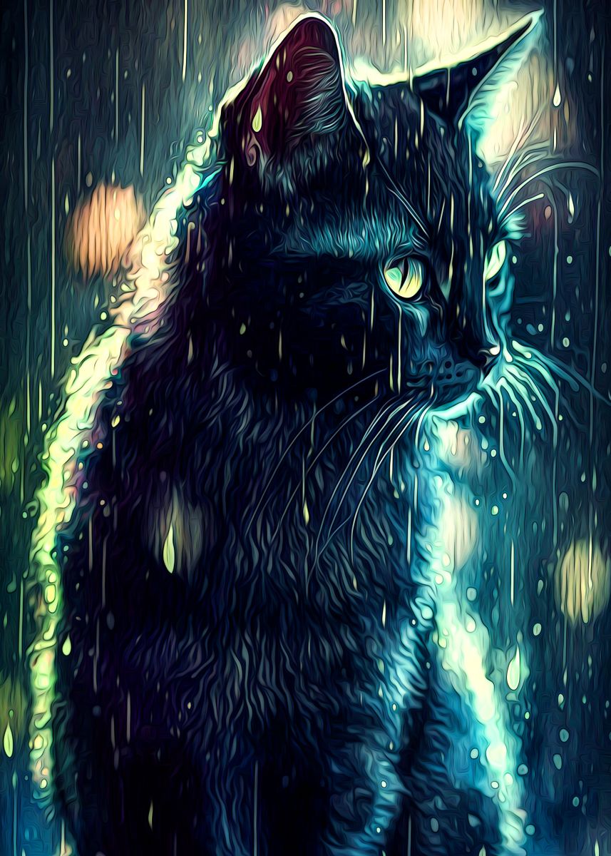 'Cat' Poster, picture, metal print, paint by Bioen King | Displate