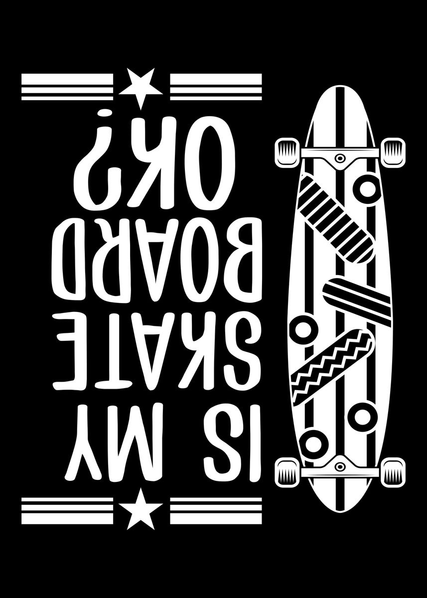 'Skateboard Boys Stunt' Poster, picture, metal print, paint by