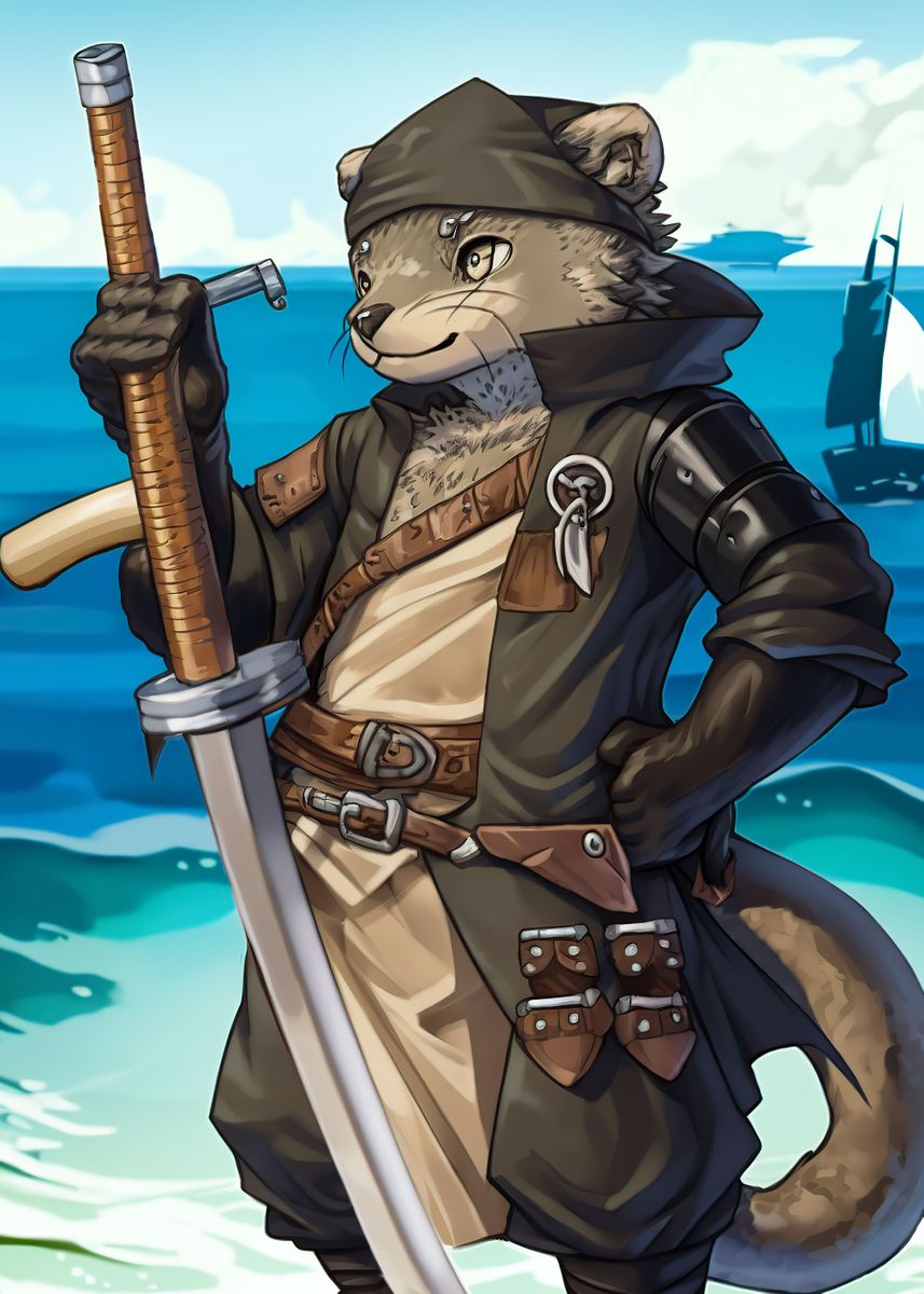 pirate-otter-poster-by-anime-poster-displate