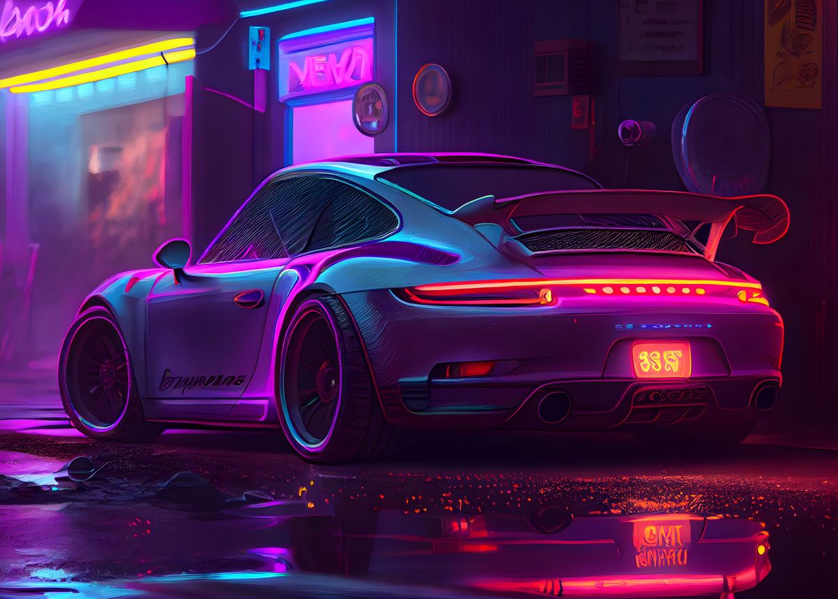 porsche 911 neon sign