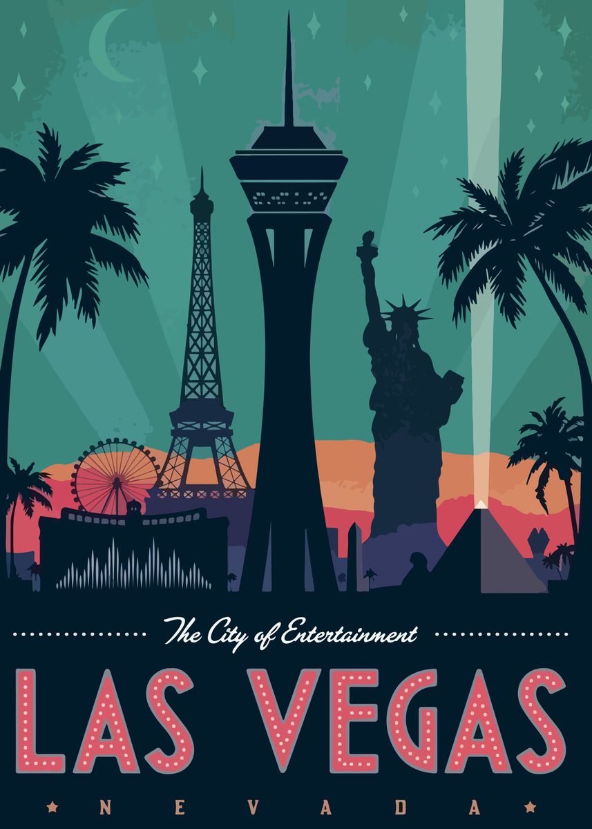 'Travel to lasvegas' Poster, picture, metal print, paint by Leonardo ...