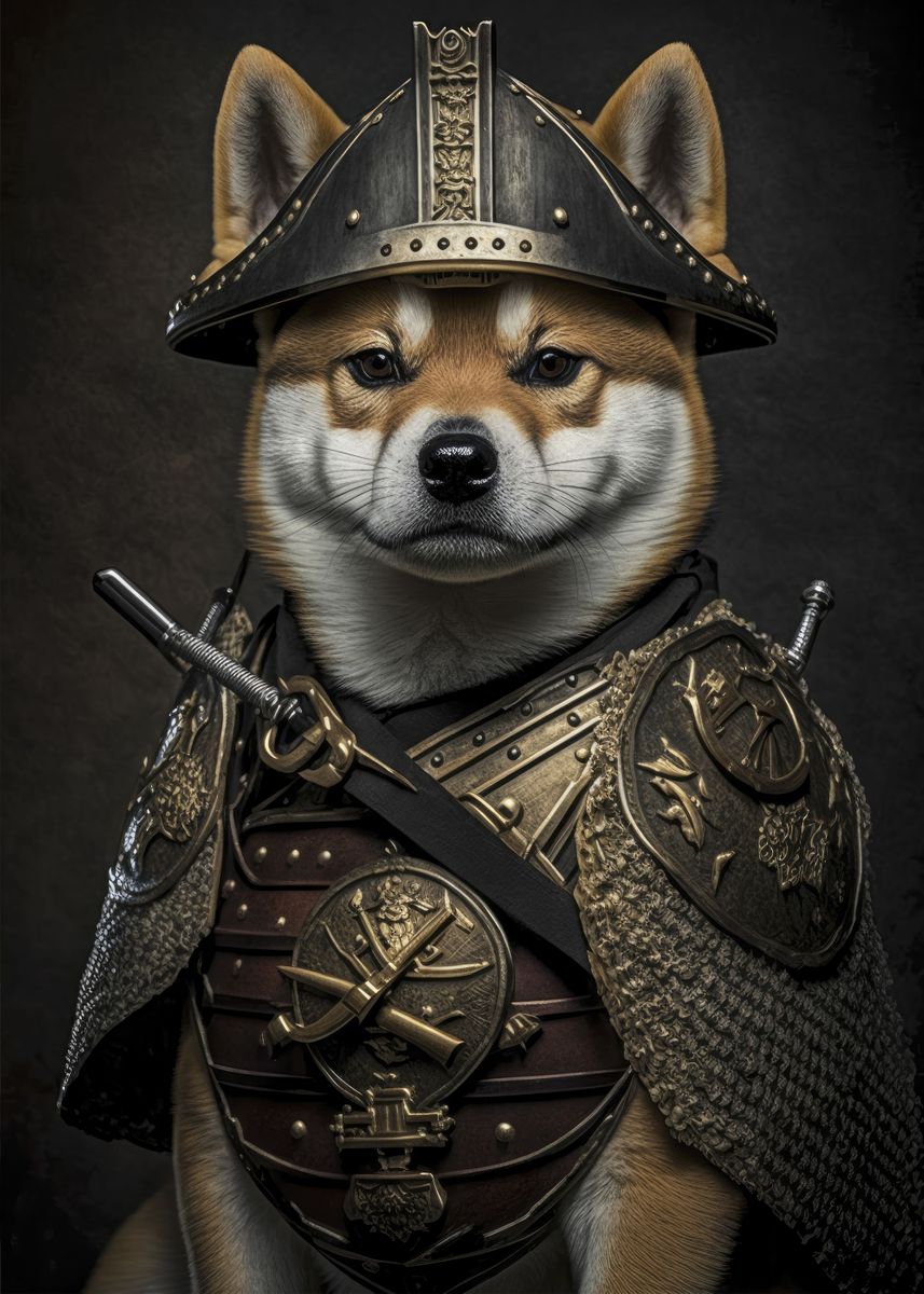 'Samurai Shiba Inu' Poster, picture, metal print, paint by Timmphy ...