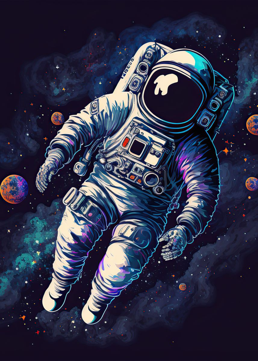 'Astronaut in Space' Poster, picture, metal print, paint by Zaydan ...