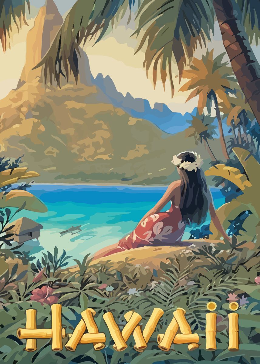 'Travel to Hawaii' Poster, picture, metal print, paint by Leonardo ...