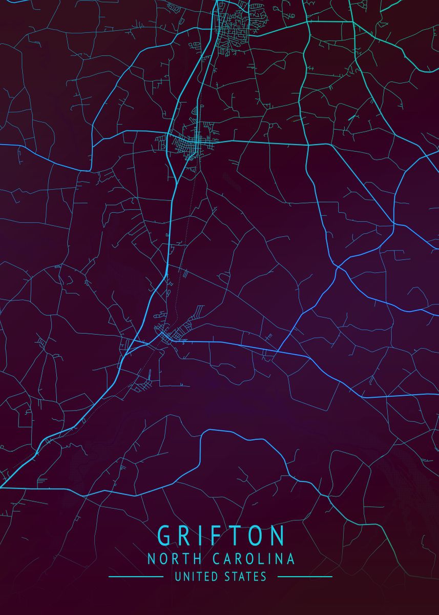 'Grifton USA City Map' Poster by Gigi Bgm Displate