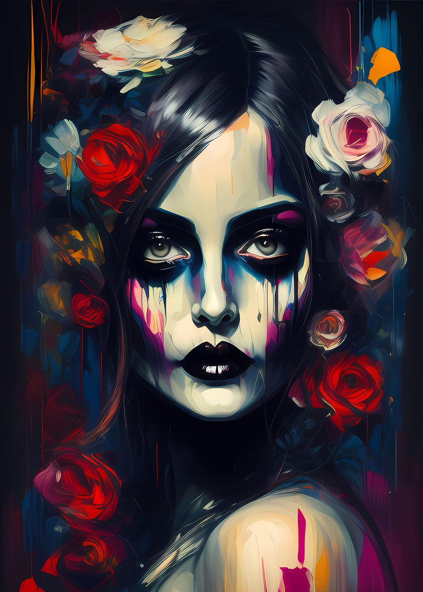 'Gothic Flower queen' Poster, picture, metal print, paint by Rashid ...